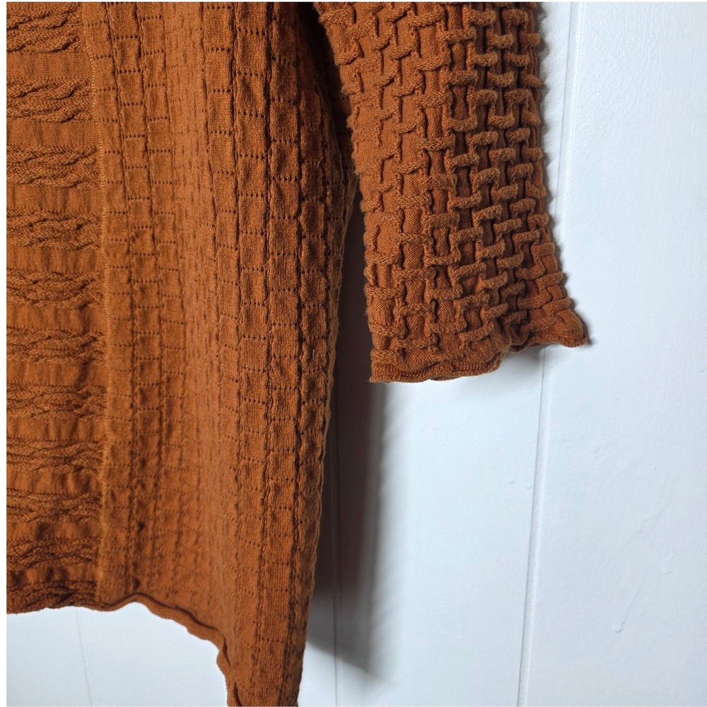 Free People Shes A Keeper Textured Sweater Dress Rust Orange Boho Oversized L - Picture 7 of 14